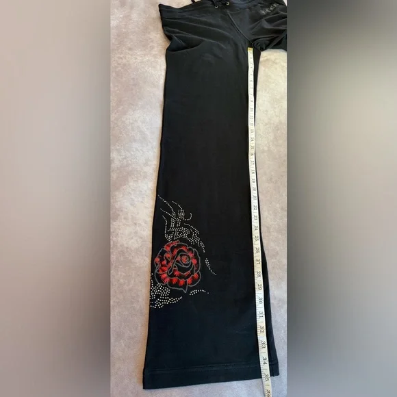 BCBG Maxazria:XL Black Hoodie and Pants Set with Red Accents 95% Cotton Pockets - Picture 14 of 16